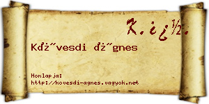 Kövesdi Ágnes névjegykártya