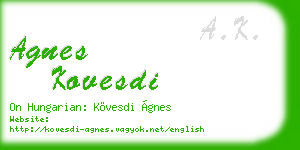 agnes kovesdi business card